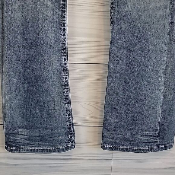 Grace in LA Light Blue Embroidered Bootcut Womens Size Waist 28 (Runs Small) - Picture 6 of 16